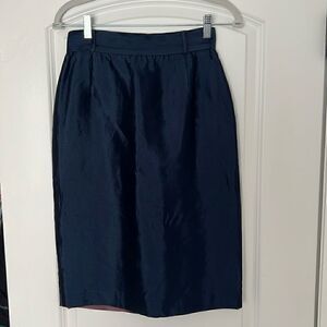 Vintage Paco Rabanne Blue silk Pencil Skirt